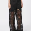 Lace trousers, black
