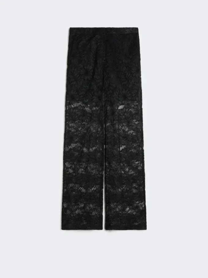 Lace trousers, black