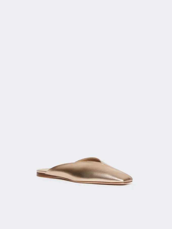 Laminated nappa leather mules, pink