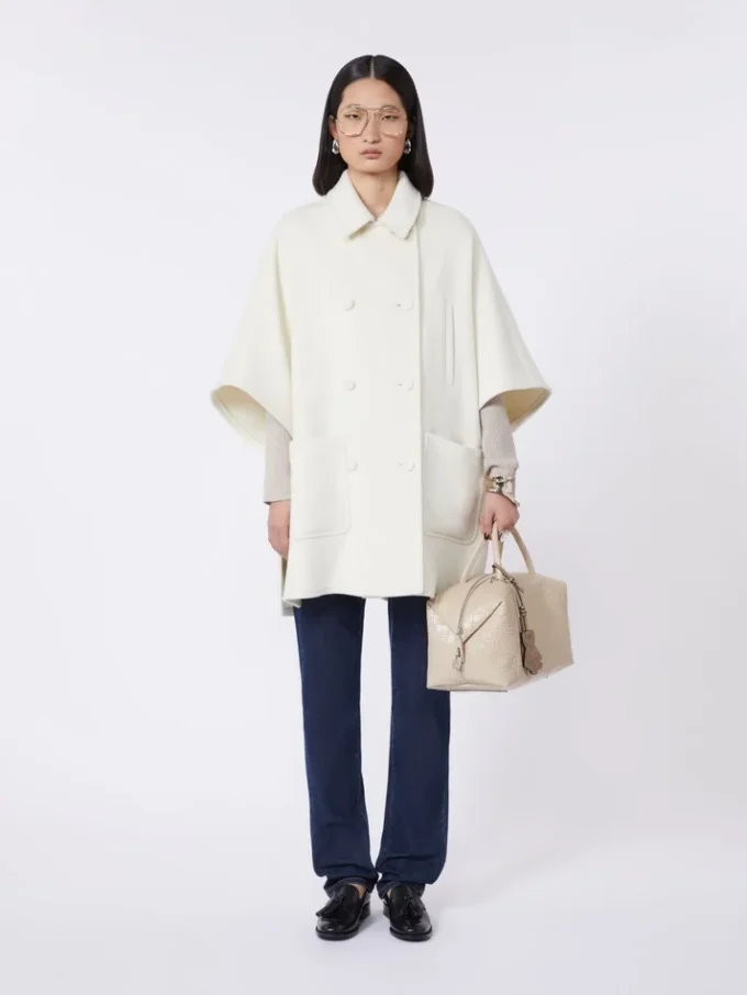 Large, crocodile-print leather boston bag, ice