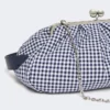 Large gingham cotton pasticcino bag, ultramarine