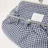 Large gingham cotton pasticcino bag, ultramarine