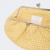 Large gingham cotton pasticcino bag, yellow Large gingham cotton pasticcino bag, yellow
