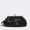 Large sheepskin pasticcino bag, black