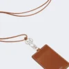 Leather badge holder, amber brown