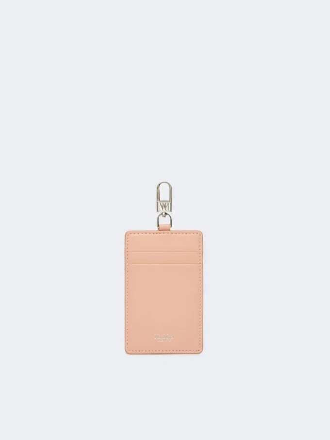 Leather badge holder, pink Leather badge holder, pink