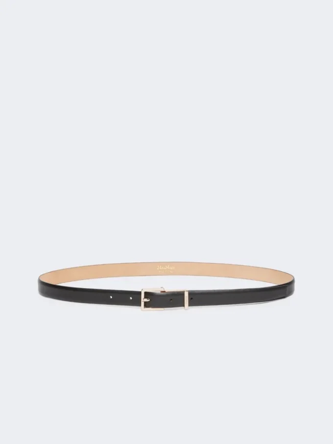 Leather belt, black