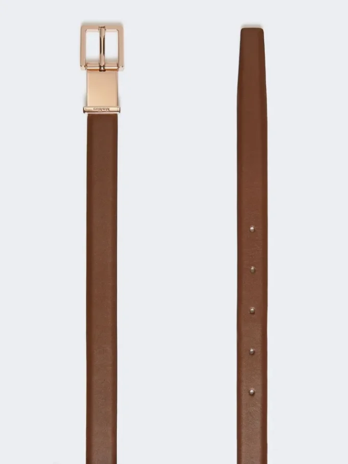 Leather belt, brown