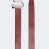 Leather belt with s buckle, bordeaux