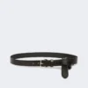 Leather belt with tip, black