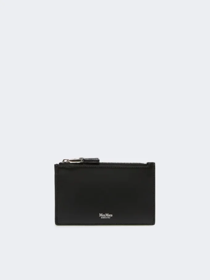 Leather card holder, black