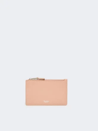 Leather card holder, pink
