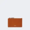 Leather card holder, rust