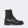 Leather combat boots, black