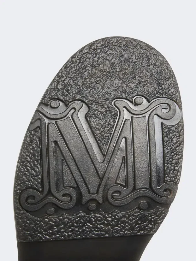 Leather combat boots, black