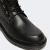 Leather combat boots, black