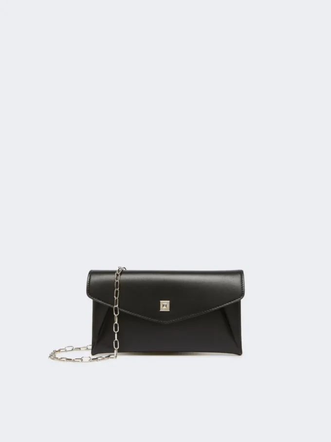 Leather envelope wallet, black