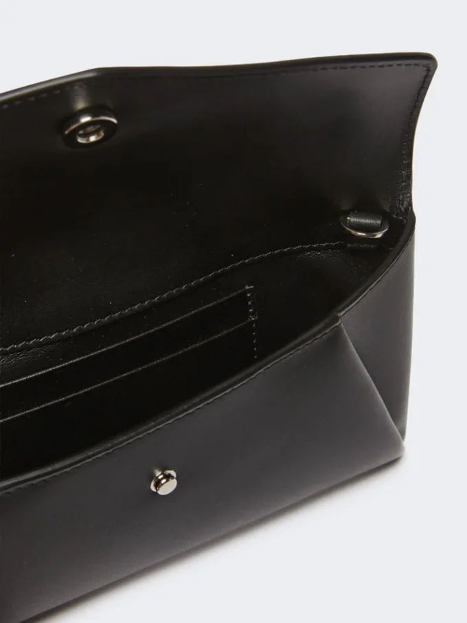 Leather envelope wallet, black