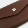 Leather envelope wallet, cocoa