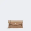 Leather envelope wallet, mud