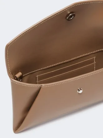 Leather envelope wallet, mud
