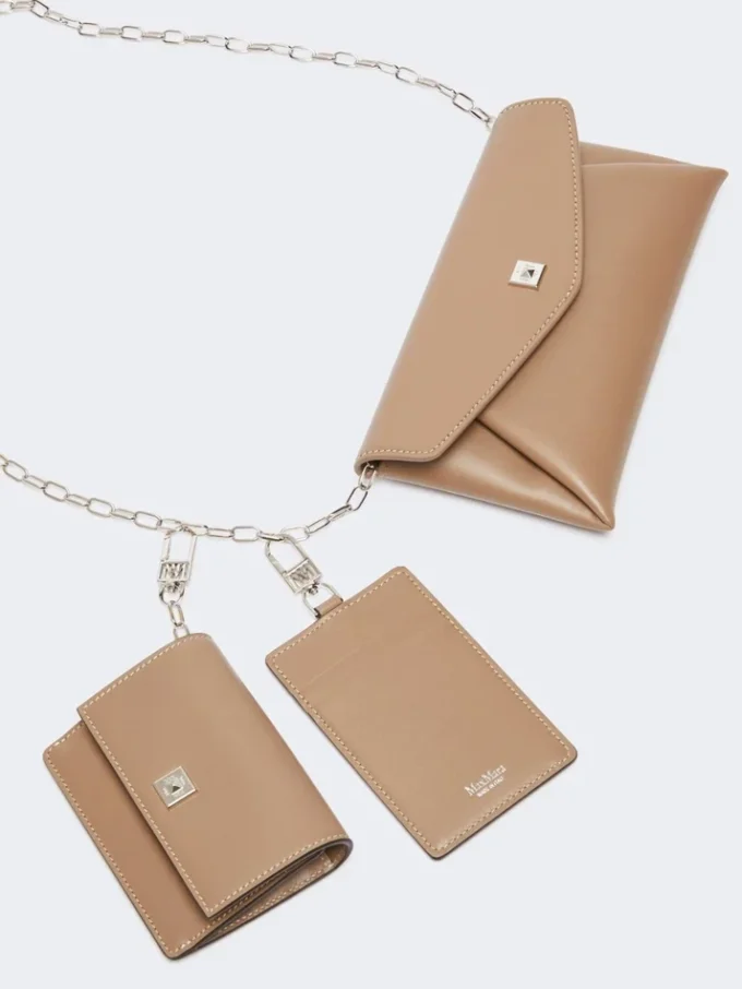 Leather envelope wallet, mud