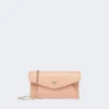 Leather envelope wallet, pink