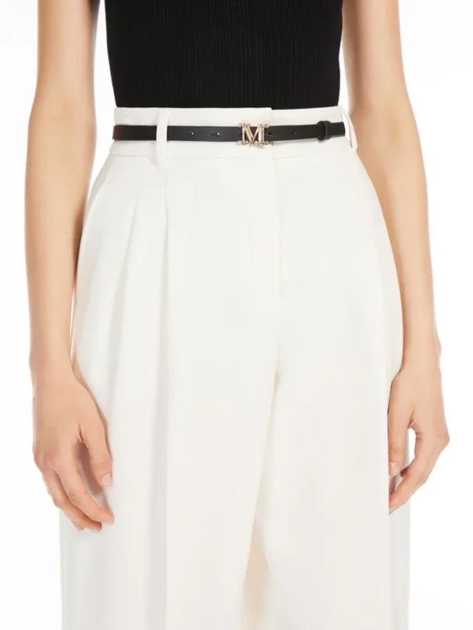 Leather monogram belt, black Leather monogram belt, black