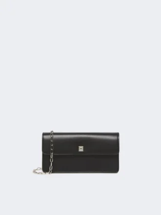 Leather phone pouch, black