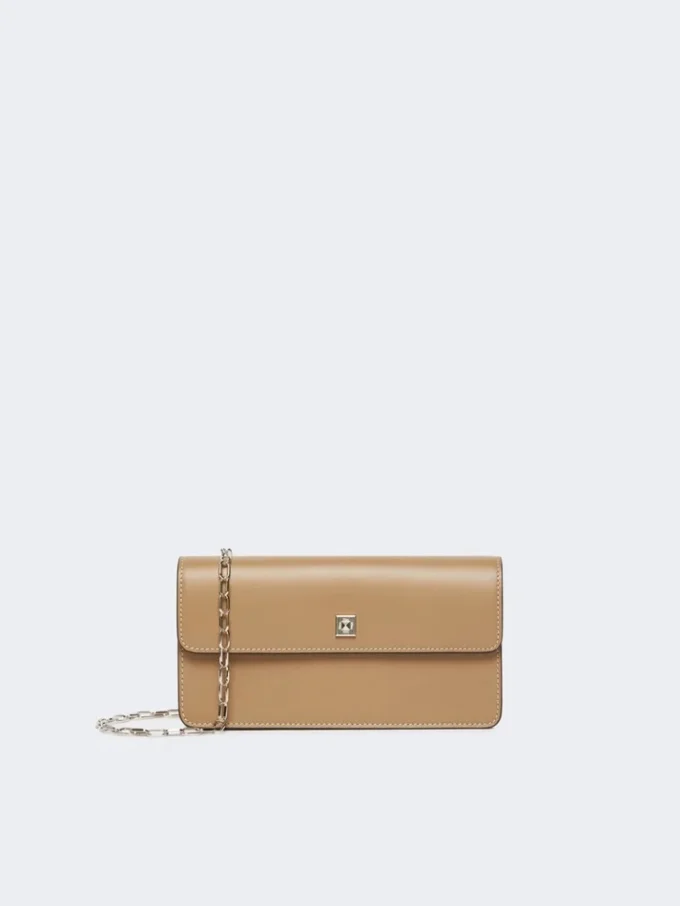 Leather phone pouch, mud