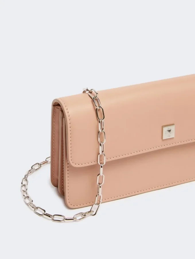 Leather phone pouch, pink