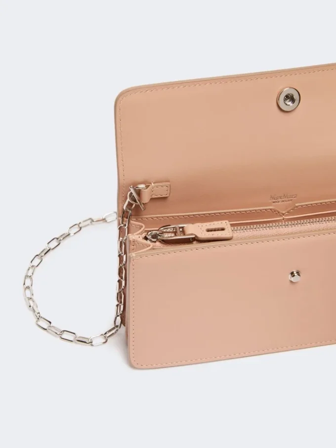 Leather phone pouch, pink