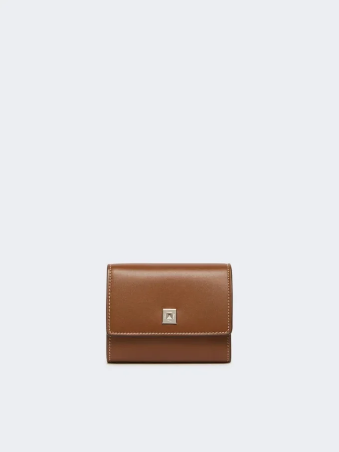 Leather purse, amber brown