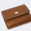 Leather purse, amber brown