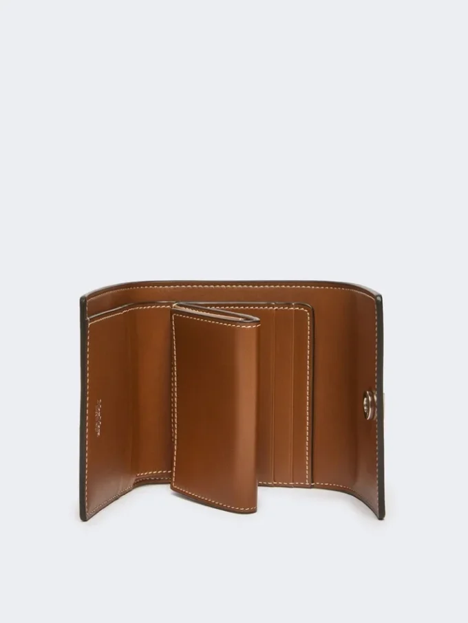 Leather purse, amber brown