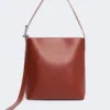 Leather s-buckle shopper bag, rust