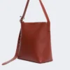Leather s-buckle shopper bag, rust