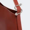Leather s-buckle shopper bag, rust