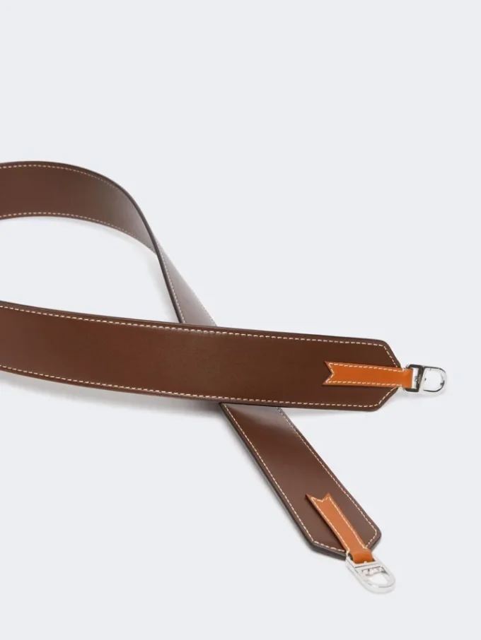 Leather shoulder strap, cocoa
