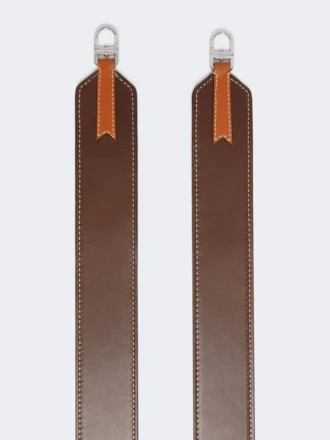 Leather shoulder strap, cocoa