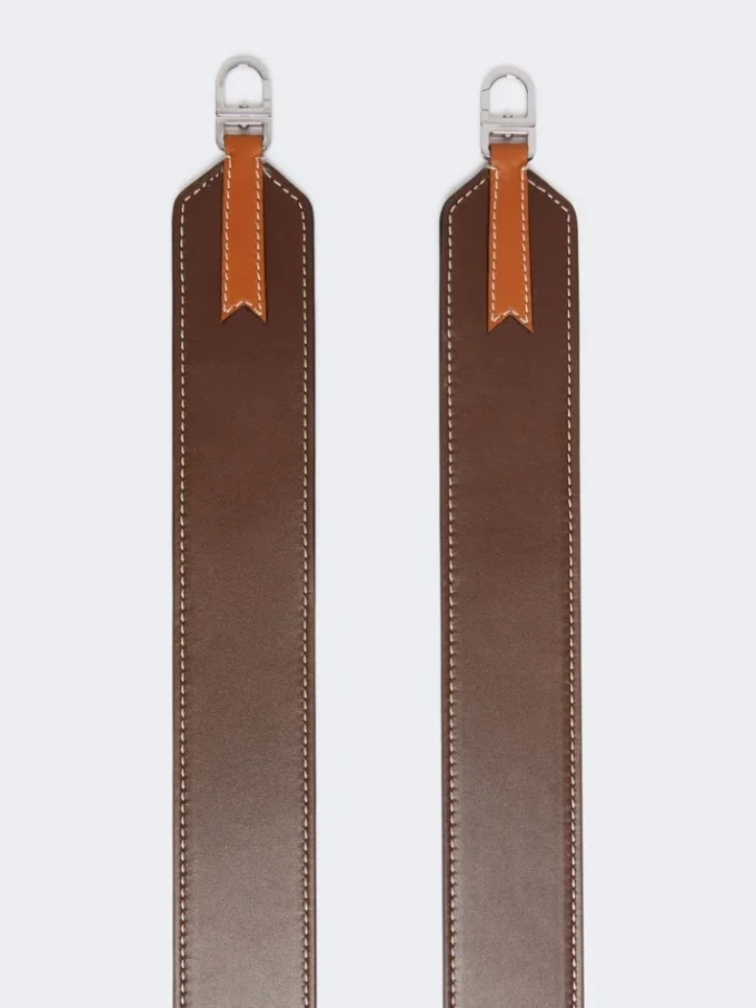 Leather shoulder strap, cocoa