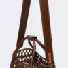 Leather shoulder strap, cocoa