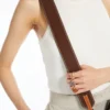 Leather shoulder strap, cocoa