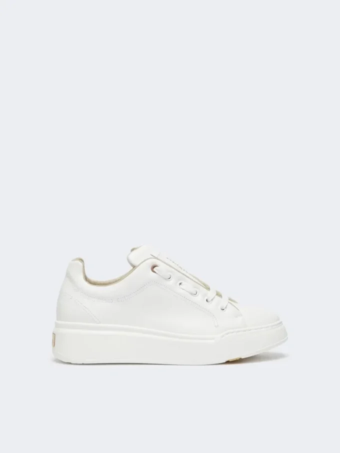Leather sneakers, optical white