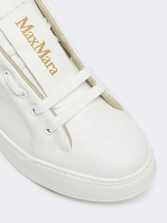 Leather sneakers, optical white