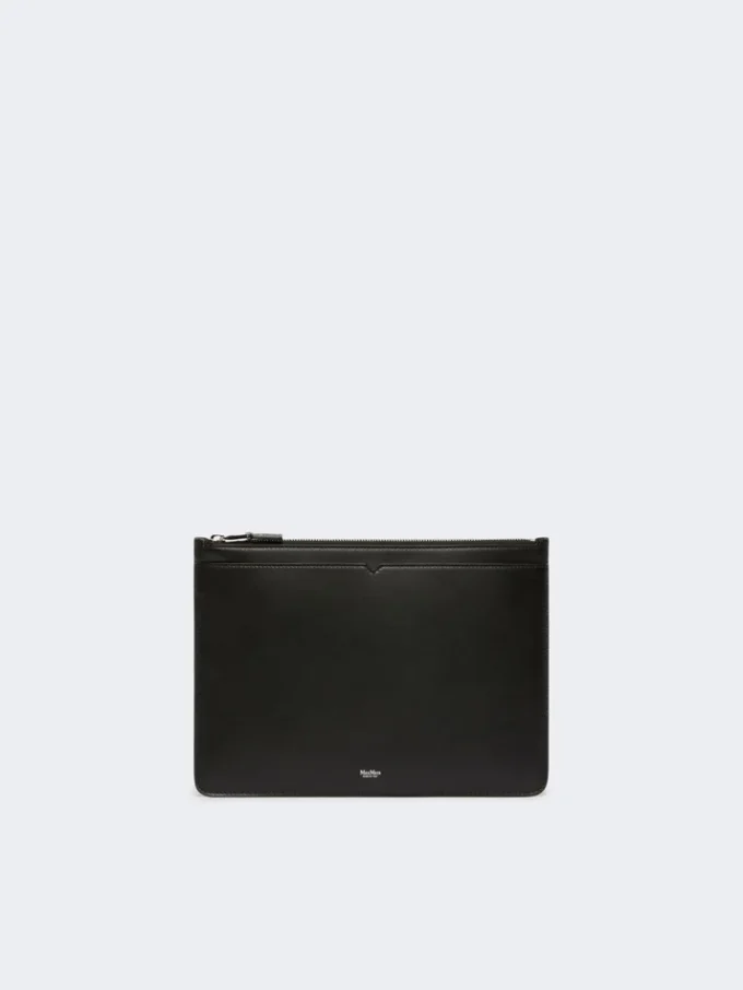 Leather tablet sleeve, black