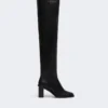 Leather thigh-high boots, black Leather thigh-high boots, black