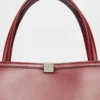 Leather tote bag, bordeaux