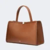 Leather tote bag, tobacco Leather tote bag, tobacco