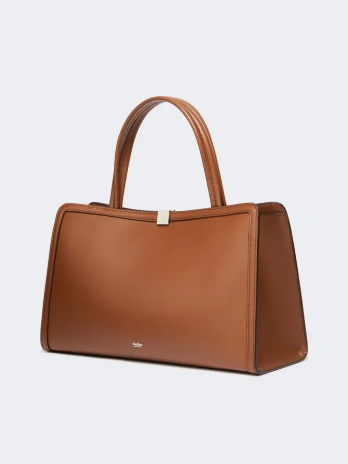 Leather tote bag, tobacco Leather tote bag, tobacco